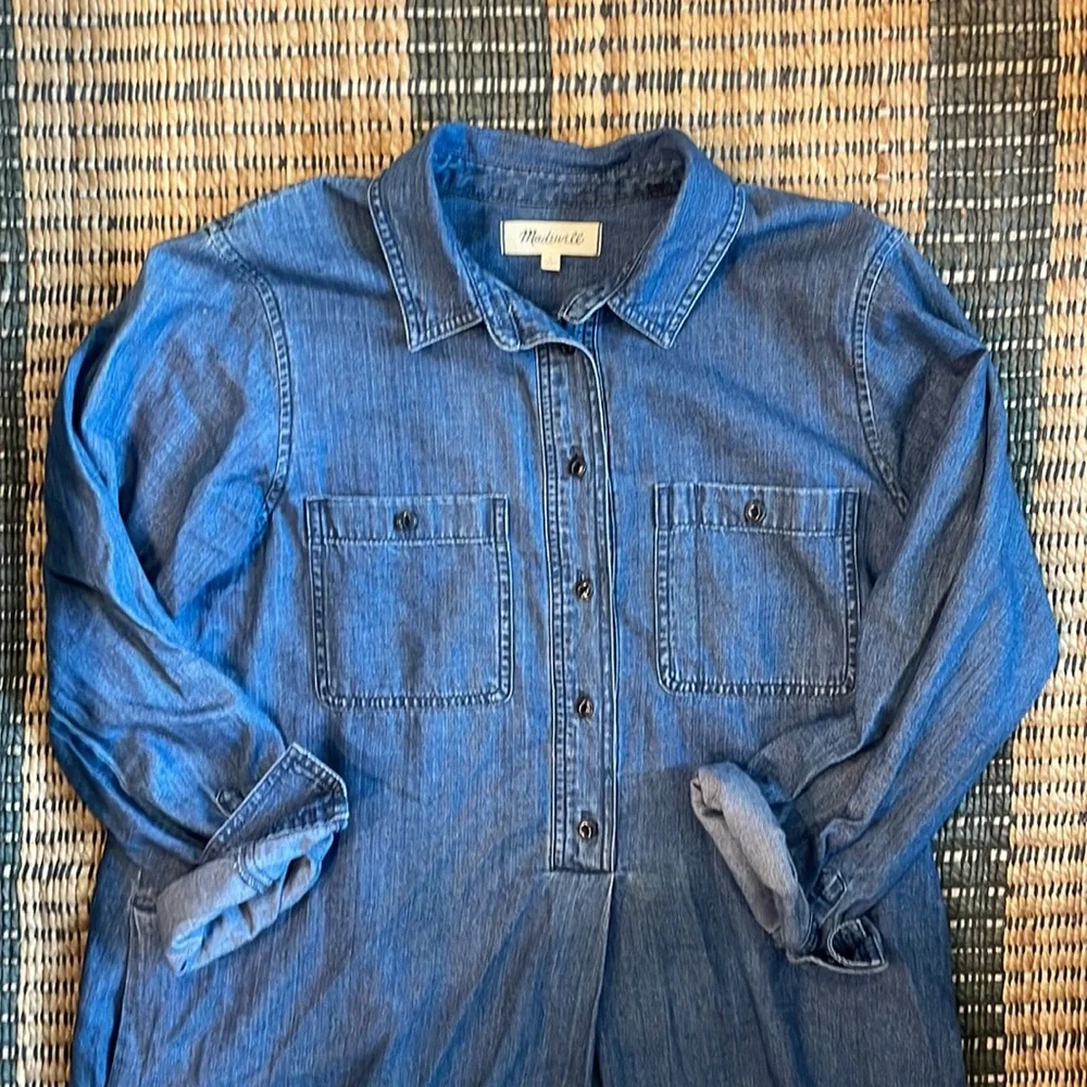 Madewell Denim Shirt Dress - Blue - Picture 2 of 3